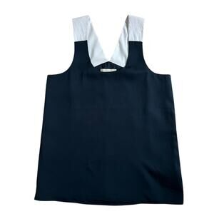 Banana Republic Vintage Navy White Tank Top Blouse Halter Style (size S)